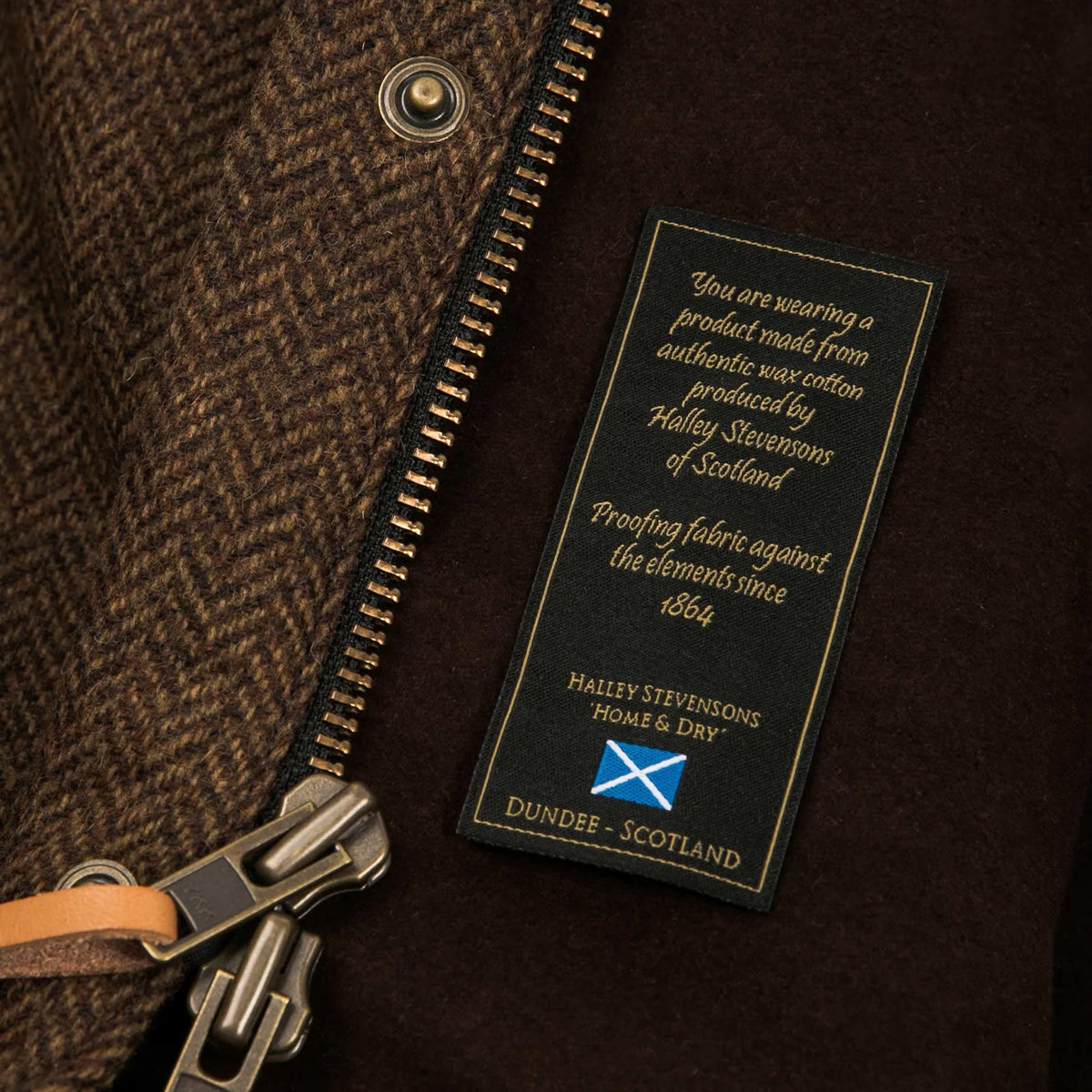The Rover Jacket in Oak Herringbone Waxed Wool