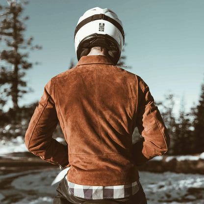 The Moto Jacket in Tobacco Weatherproof Suede