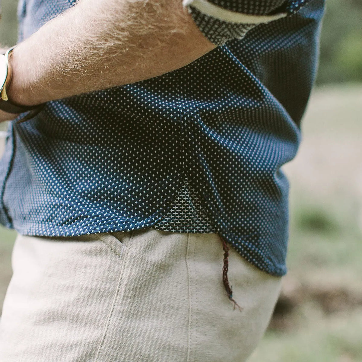 The Utility Shirt in Indigo Cross Jacquard