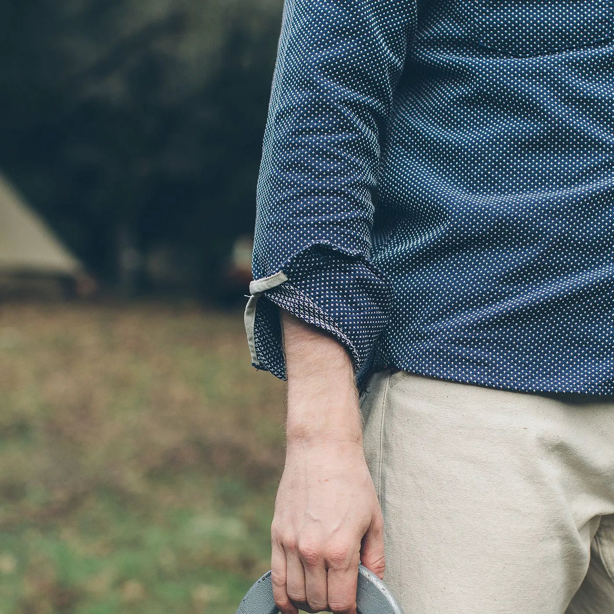 The Utility Shirt in Indigo Cross Jacquard