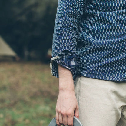 The Utility Shirt in Indigo Cross Jacquard