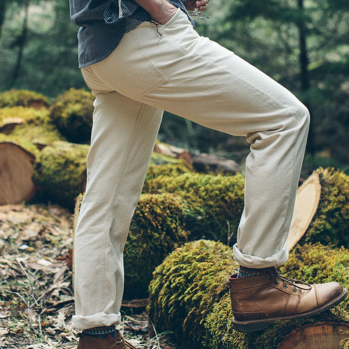 The Camp Pant in Natural Selvage Canvas