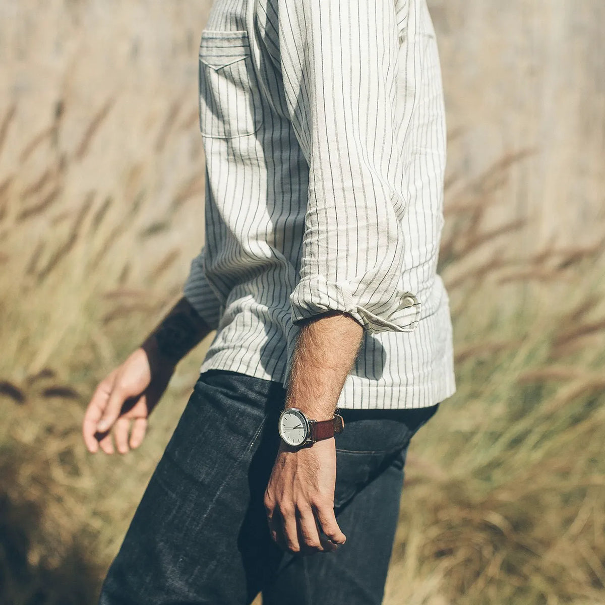 The Popover in Indigo Variegated Stripe