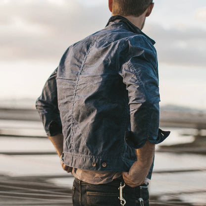 The Long Haul Jacket in Navy Waxed Canvas