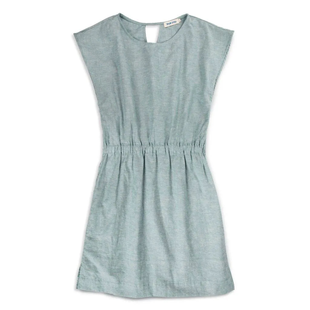 The Mira Dress in Seafoam Cotton Linen