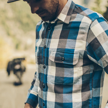 The Moto Utility Shirt in Blue Buffalo Plaid