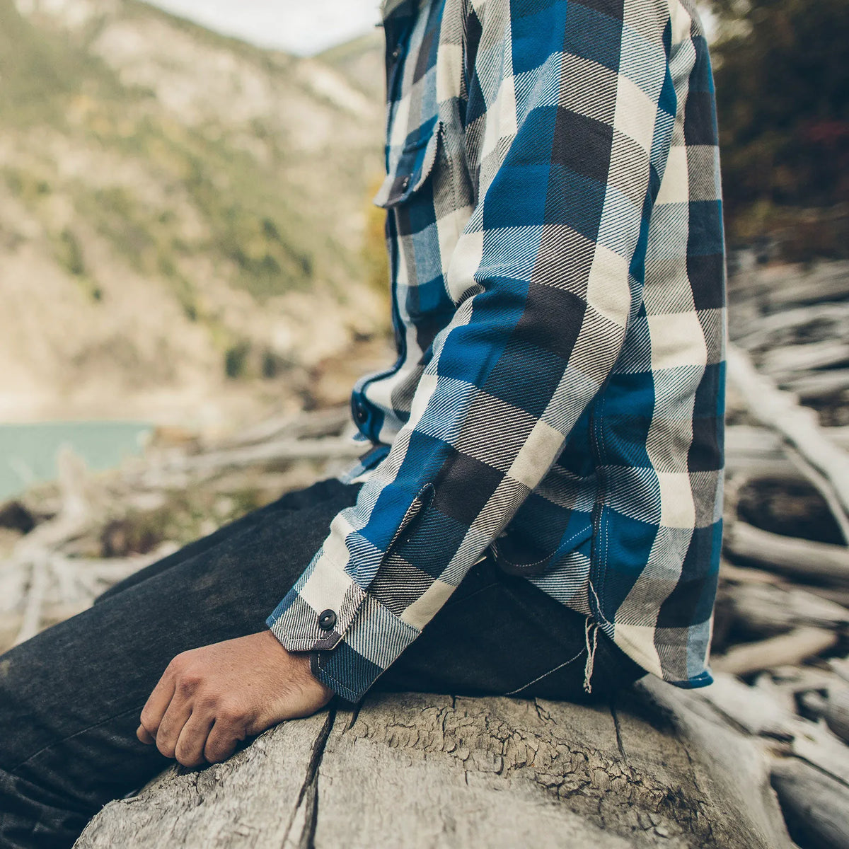 The Moto Utility Shirt in Blue Buffalo Plaid