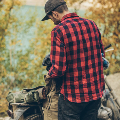 The Moto Utility Shirt in Red Buffalo Plaid