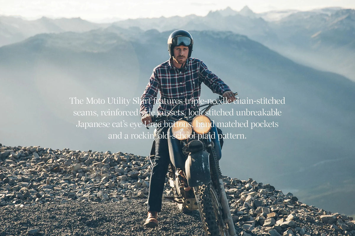 The Triple Needle Moto Utility Shirt in Navy