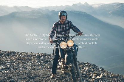 The Triple Needle Moto Utility Shirt in Navy