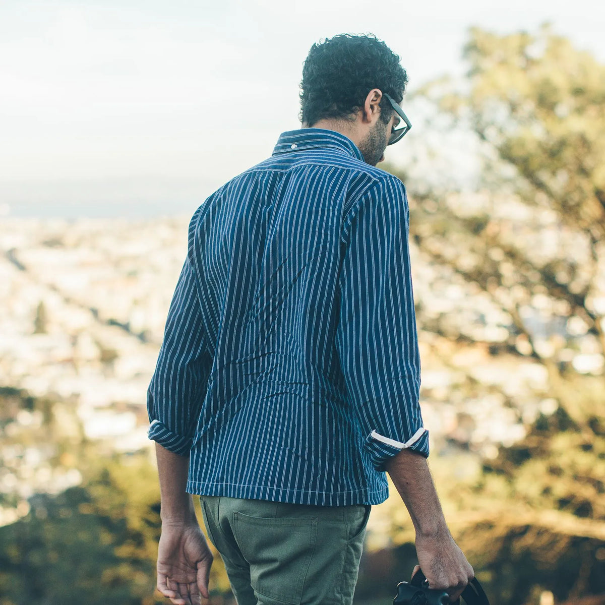 The Popover in Indigo Stripe