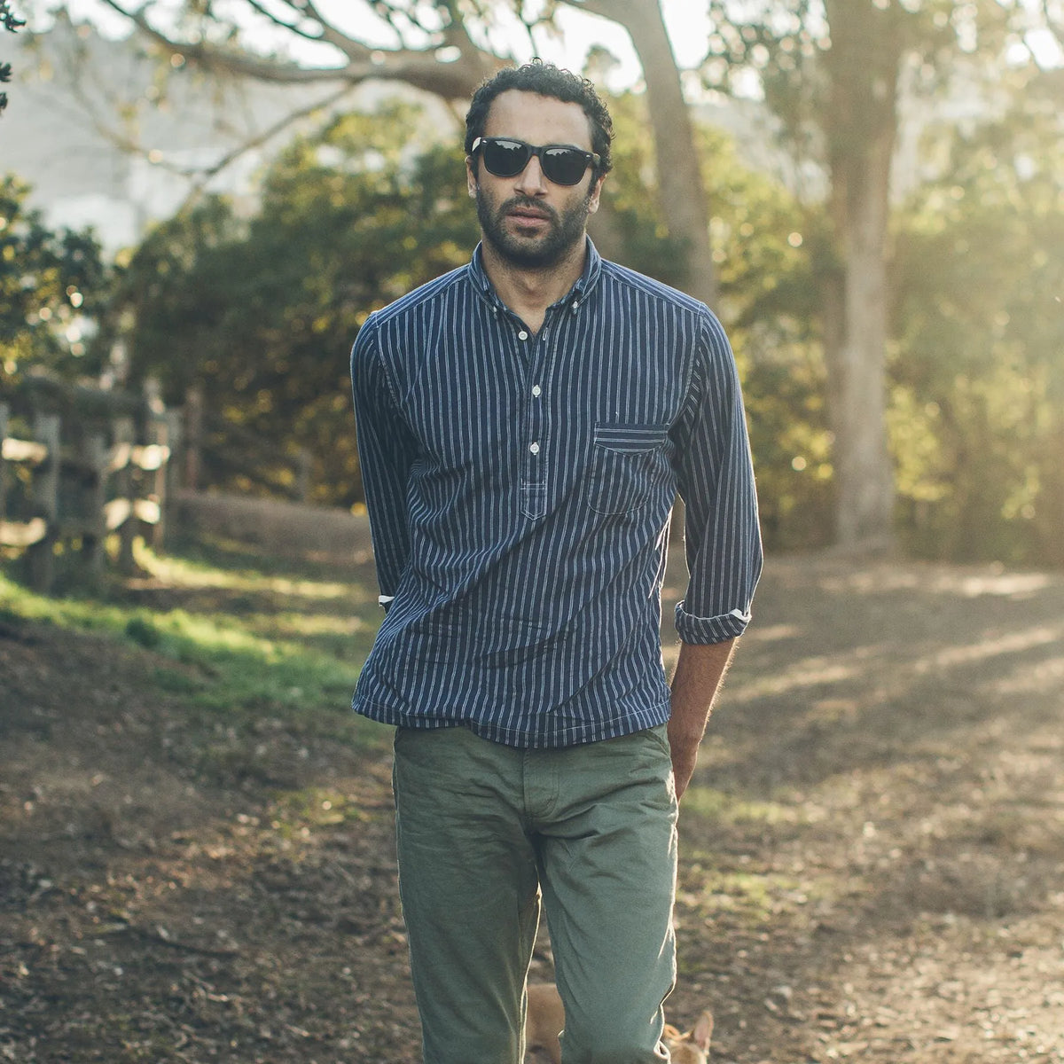 The Popover in Indigo Stripe