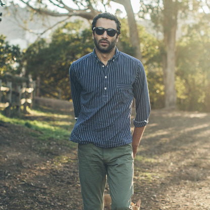 The Popover in Indigo Stripe