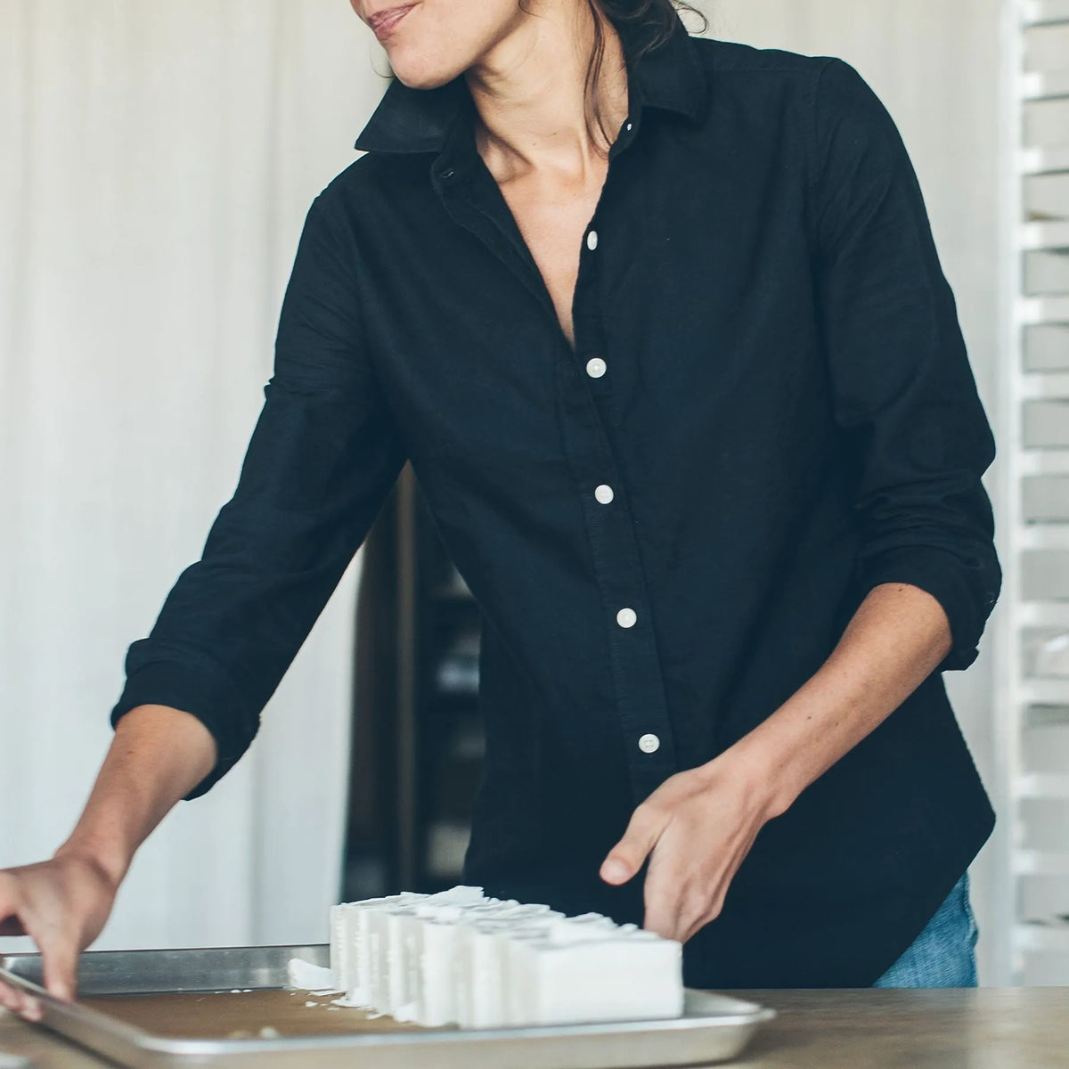 The Katherine in Washed Black Oxford
