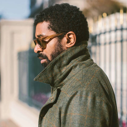The Rover Jacket in Olive Plaid Waxed Wool