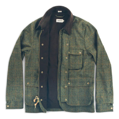 The Rover Jacket in Olive Plaid Waxed Wool