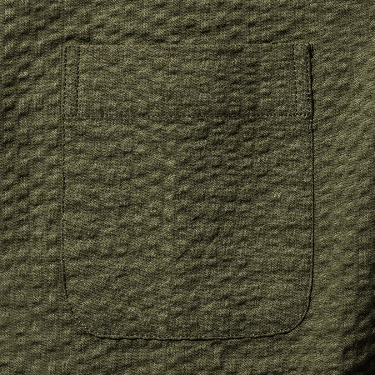 The Short Sleeve California in Army Seersucker