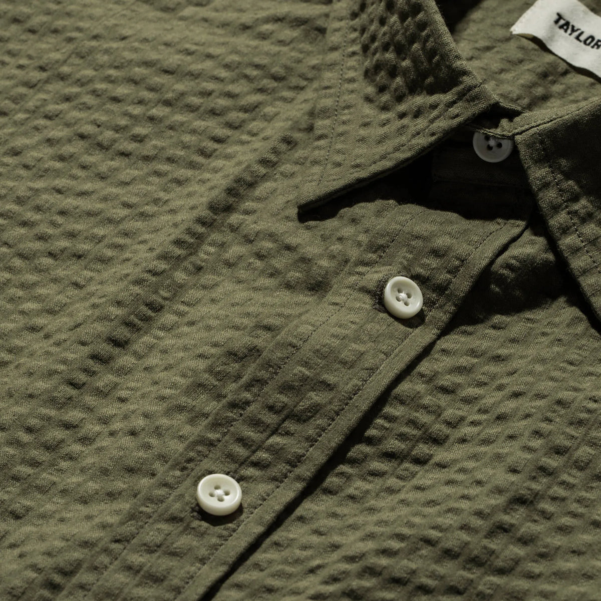 The Short Sleeve California in Army Seersucker