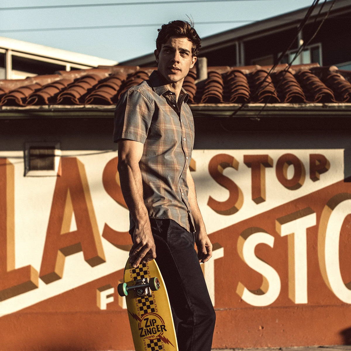 The Short Sleeve California in Melange Plaid