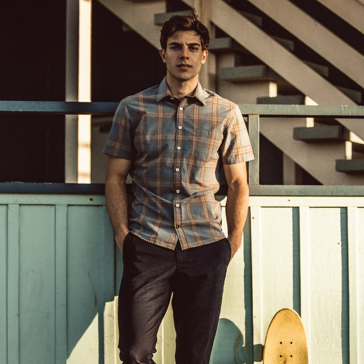 The Short Sleeve California in Melange Plaid