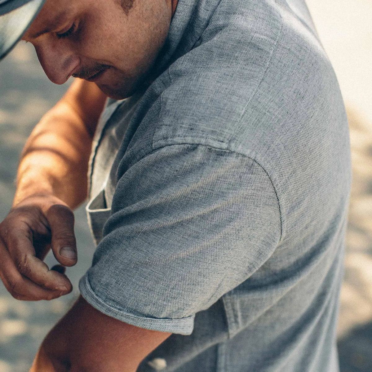 The Short Sleeve Jack in Heather Navy
