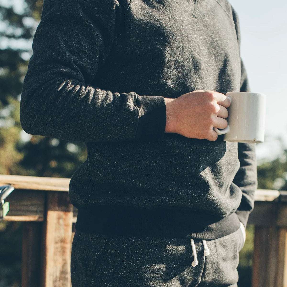 The Crew in Charcoal Fleck Fleece