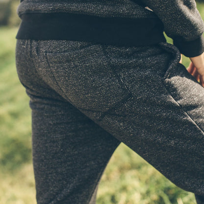 The Men's Apres Sweatpant in Salt and Pepper Fleece