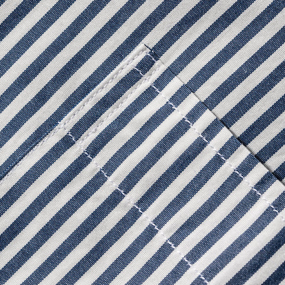 The Short Sleeve California in Navy Stripe Poplin