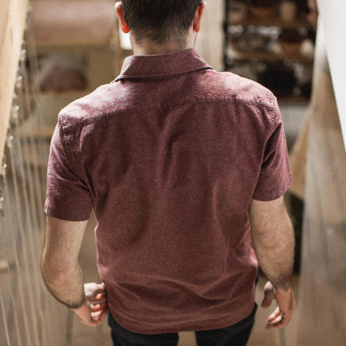 The Short Sleeve California in Burgundy Hemp