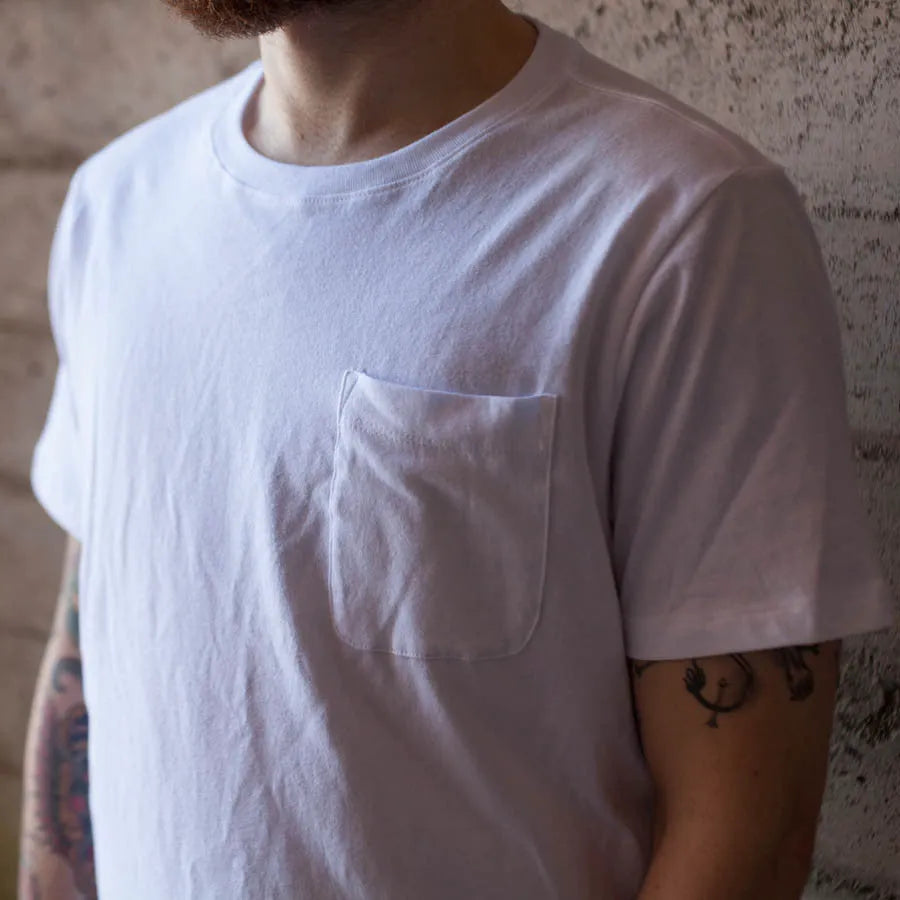 The Crewneck Pocket Tee in White