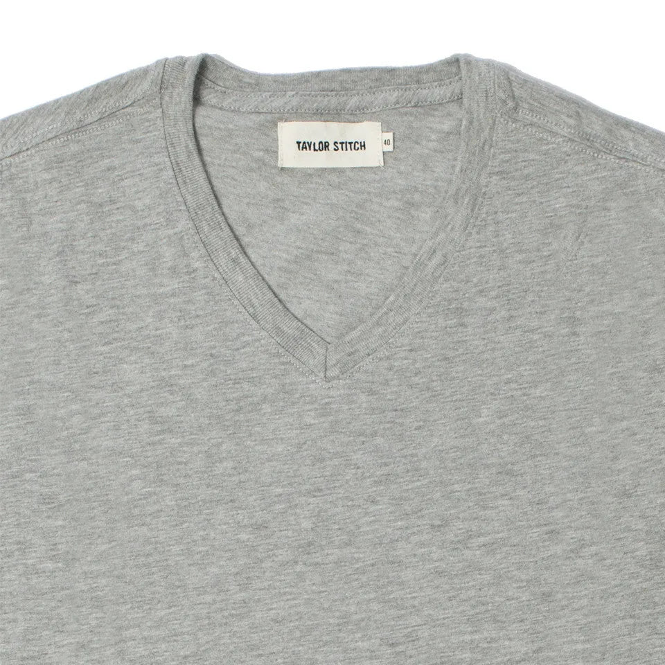 The V-Neck Tee in Heather Grey