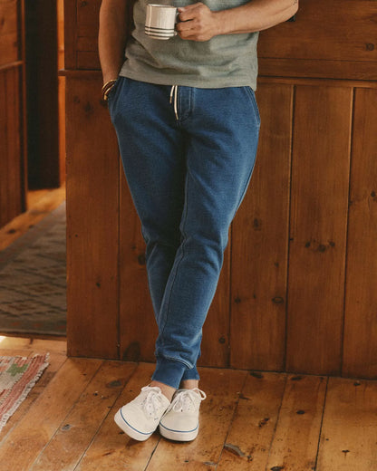 The Sunset Pant in Washed Indigo Terry