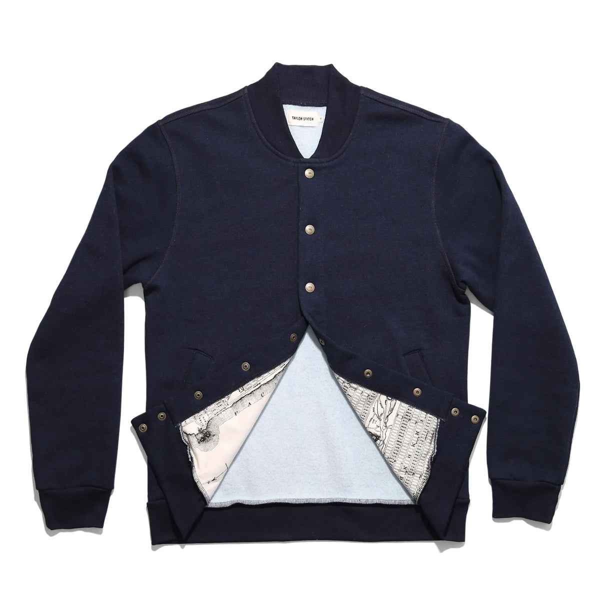 The Bomber in Indigo Fleece