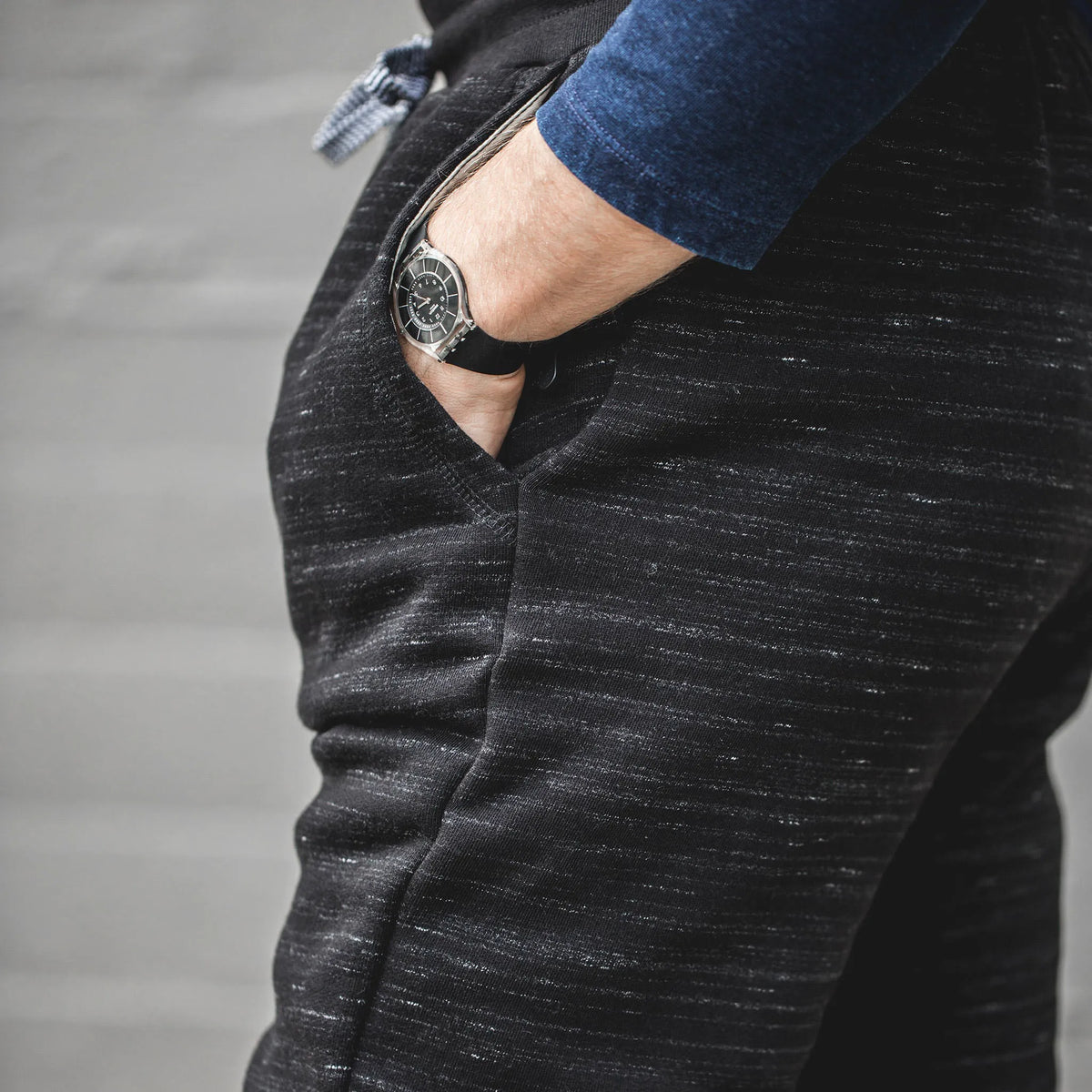 The Travel Pant in Black Fleece