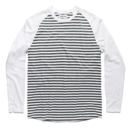 The Triblend Long Sleeve in Charcoal Stripe