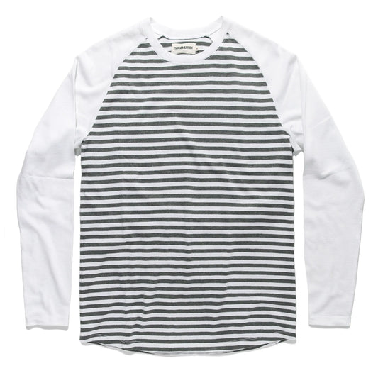 The Triblend Long Sleeve in Charcoal Stripe