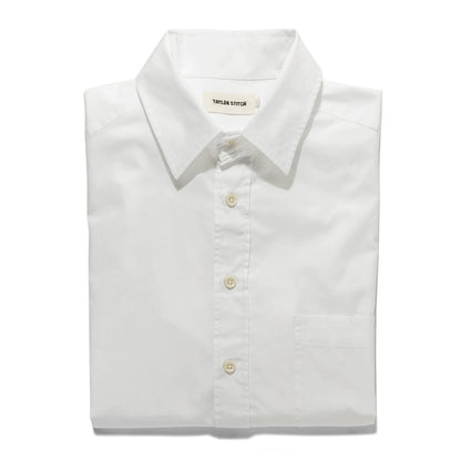The Short Sleeve California in White Poplin