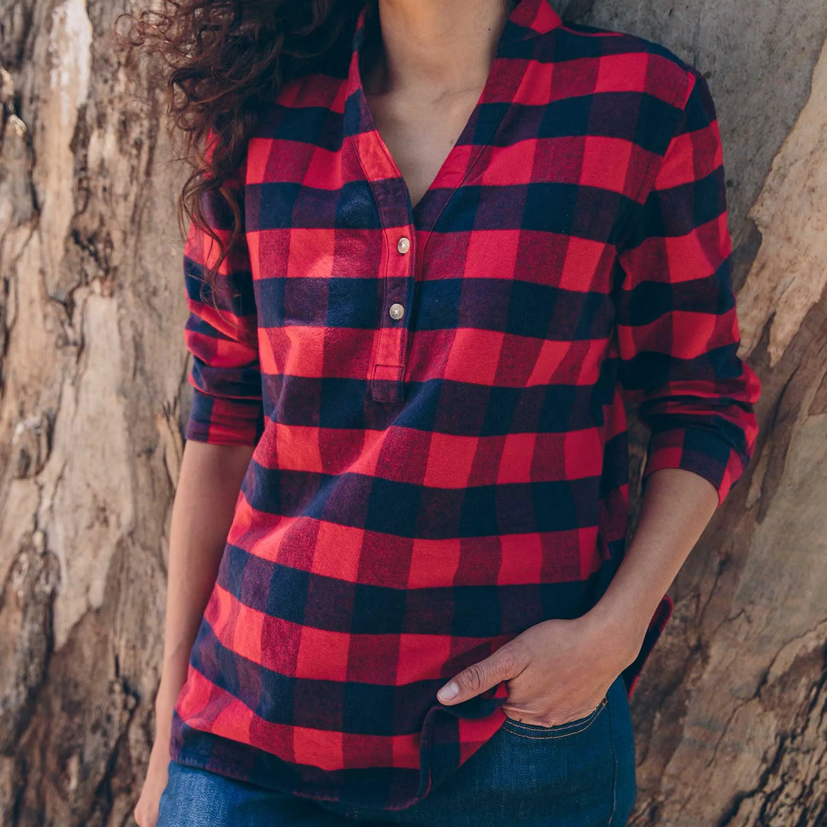 The Whitney Popover in Red Buffalo Plaid