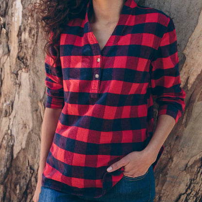 The Whitney Popover in Red Buffalo Plaid