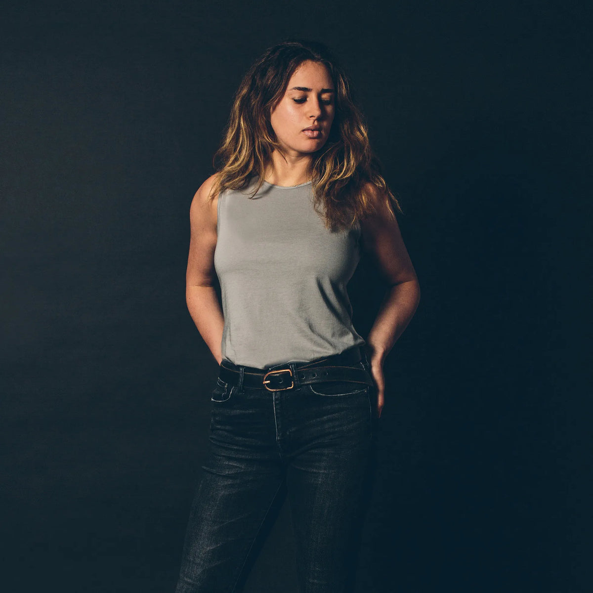The Elle Tank in Heather Grey