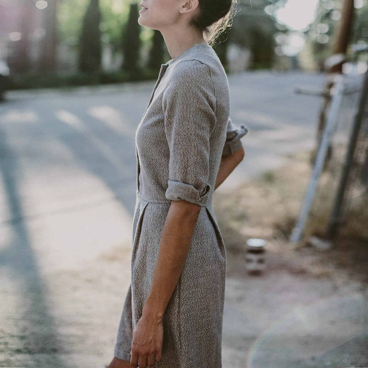 The Juniper Dress in Charcoal Brushed Melange