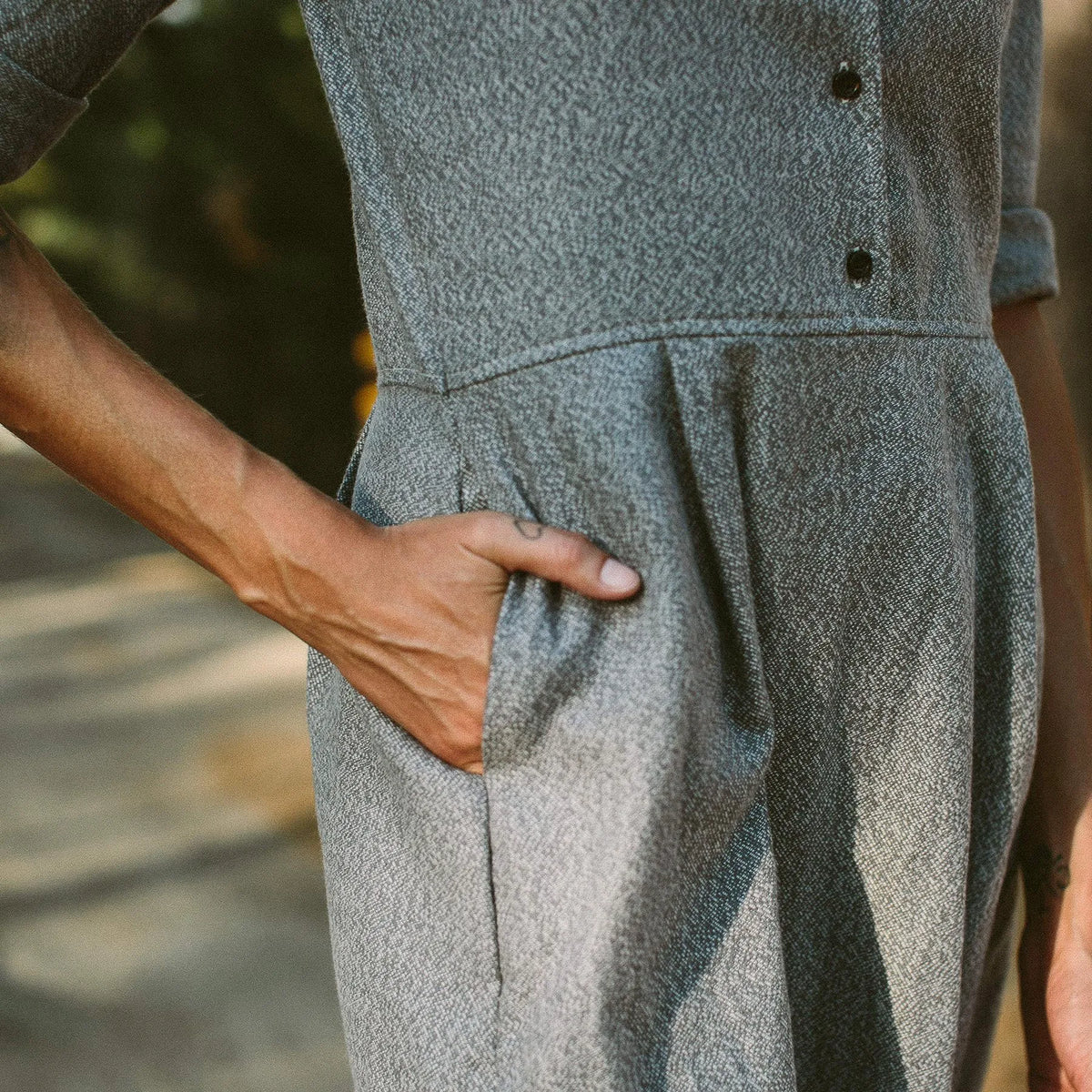 The Juniper Dress in Charcoal Brushed Melange