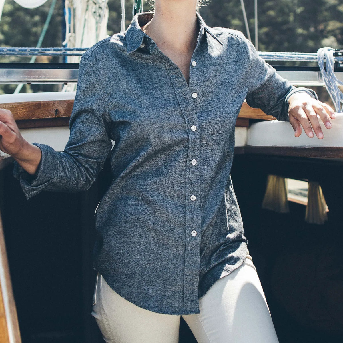The Katherine in Charcoal Brushed Cotton