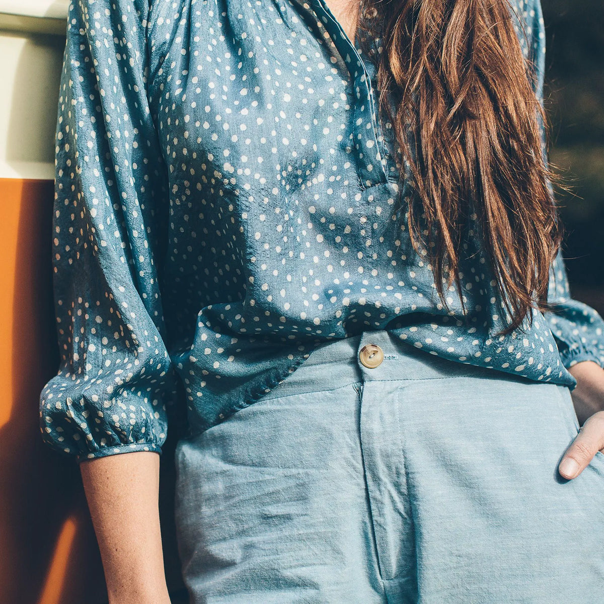 The Orinda Blouse in Dotted Silk Batik