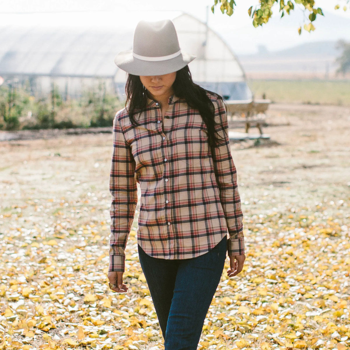 The Piper Shirt in Tan Plaid