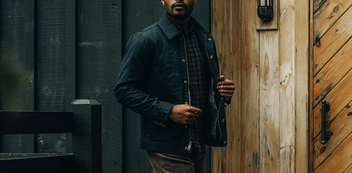 The Pathfinder Jacket in Navy Dry Wax
