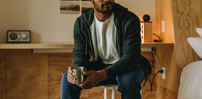 The Weekend Hoodie in Coal Double Knit