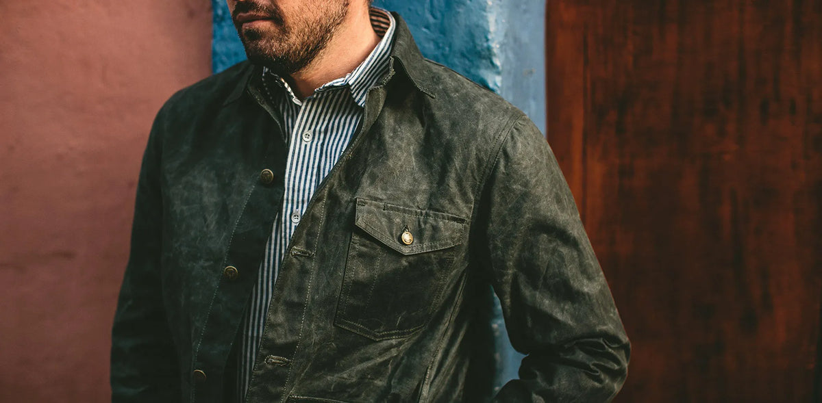 The Project Jacket in Olive Beeswaxed Canvas