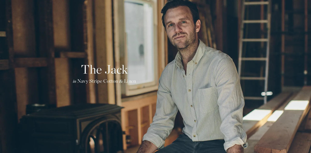The Jack in Navy Striped Cotton & Linen