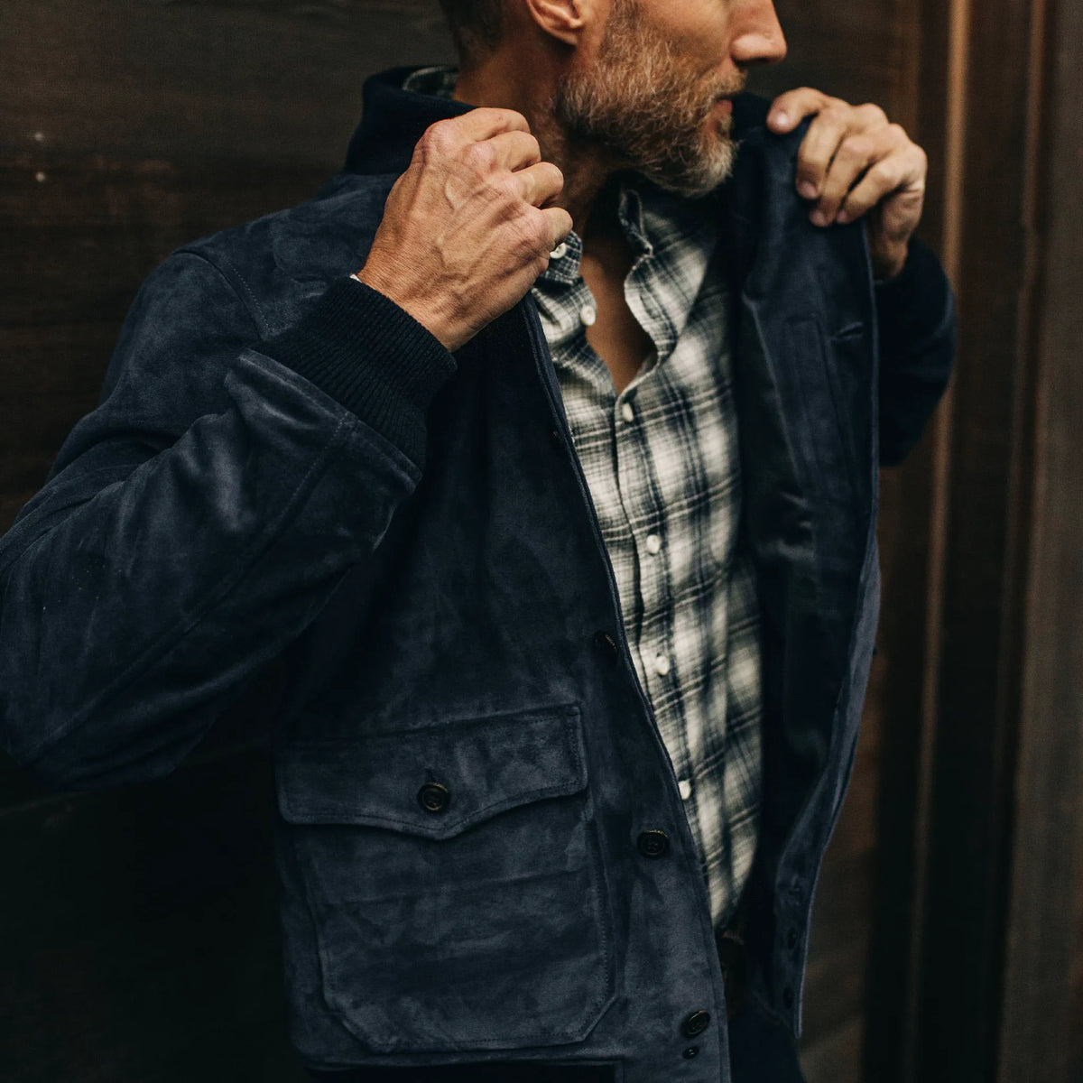The Aviator Jacket in Midnight Suede